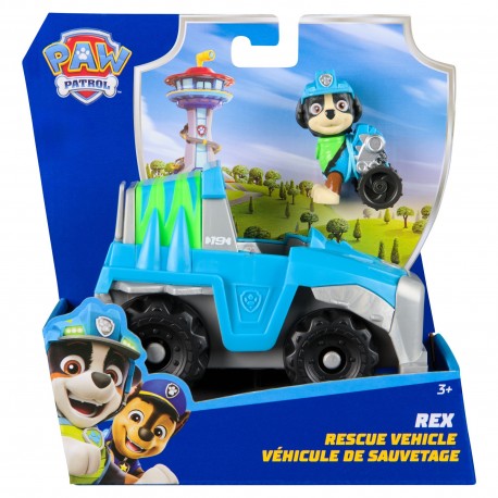 Paw Patrol Basic Vehicle - Rex's Rescue Vehicle with Figure