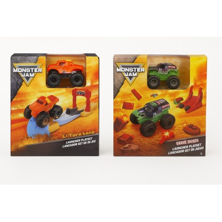 Monster Jam 1:72 Mini Playset (Grave Digger & El Toro Loco) Asst