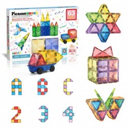 Picasso Tiles 63pcs Magnetic Tiles in Blister with car base