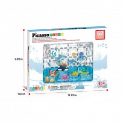 Picasso Tiles 52pcs Aquarium Set Marine Animal Set with 8 Action Figures