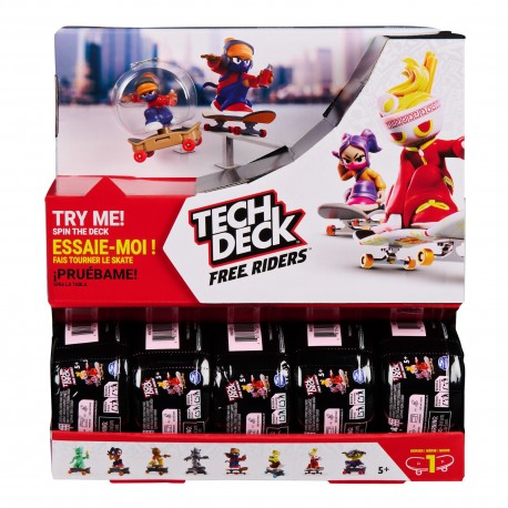 Teck Deck Free Riders Collectible Mini Skateboard Figure M01 Asst