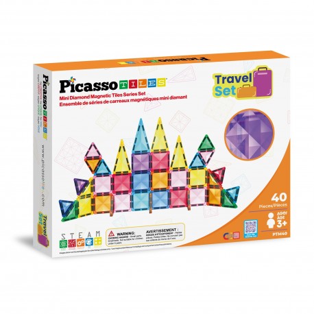 Picasso Tiles 40pcs Mini Diamond Magnetic Tiles Series Set