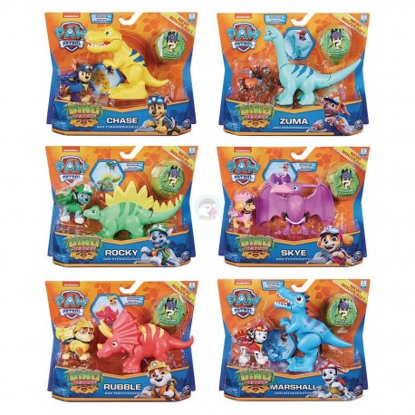Paw Patrol Dino Rescue Hero Pup and Dinosaur Action Figure Set Asst