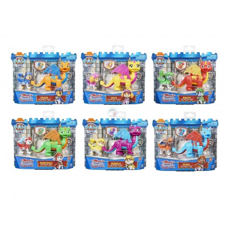 Paw Patrol Rescue Knights Pup and Dragon Action Figures Set Asst