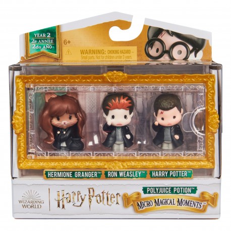 Wizarding World: Harry Potter Micro Magical Moments Collectible Year 2 Chamber of Secrets 3 Pack (Harry, Hermione, Ron)