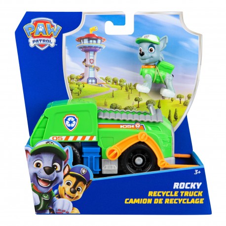 Paw Patrol Basic Vehicle - Rocky's Recycle Truck with Figure