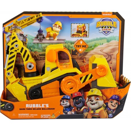 PAW Patrol Rubble & Crew Bark Yard Deluxe Bulldozer Vehicle