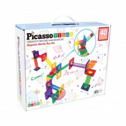 PicassoTiles 40pc Marble Run Building Blocks Connecting Set