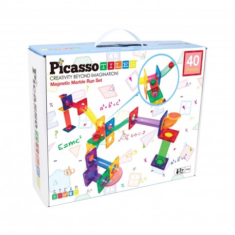 PicassoTiles 40pc Marble Run Building Blocks Connecting Set
